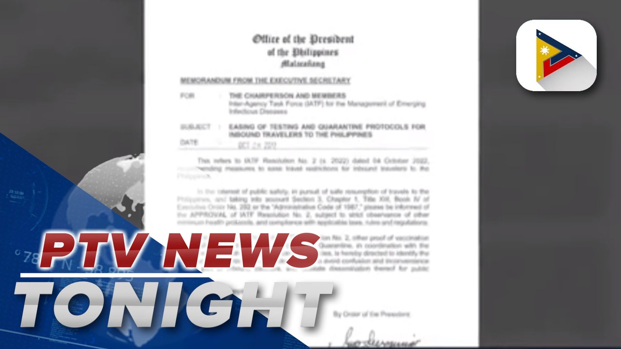 IATF recommendation to ease testing, quarantine protocols for inbound travelers OK’d