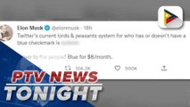 Musk says Twitter to charge $8 monthly to users who want blue tick mark