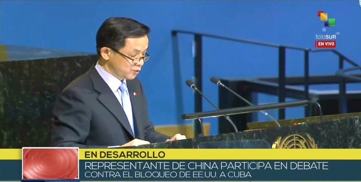 China exige el cese del bloqueo económico y financiero a Cuba por EE.UU.