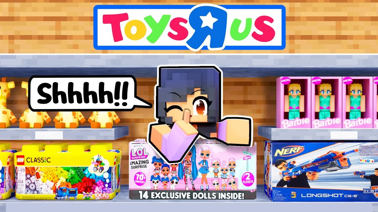 Hiding 24 HOURS at TOYS R US In Minecraft!