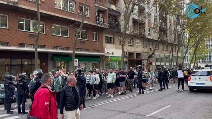 Así controló la policía a los hooligans del Celtic de camino al Bernabéu