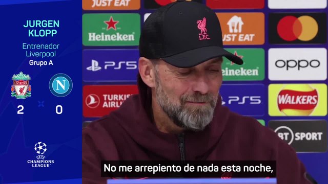 Rueda de prensa de Klopp, tras el Liverpool vs. Nápoles de Champions League