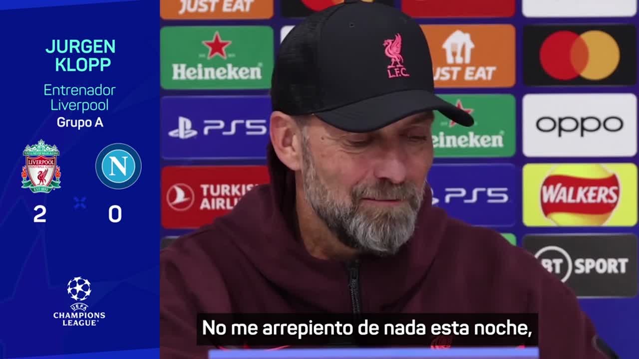 Rueda de prensa de Klopp, tras el Liverpool vs. Nápoles de Champions League