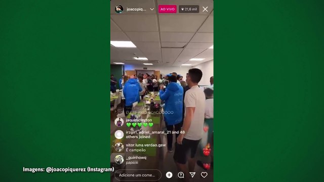 Jogadores do Palmeiras comemoram título do Brasileiro com música provocativa ao Flamengo