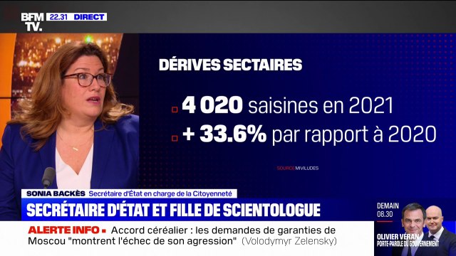 Dérives sectaires: pour Sonia Backès, les chiffres sont inquiétants d'un point de vue quantitatif