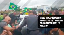 Vídeo chocante mostra manifestantes e policiais sendo atropelados em Mirassol, interior de SP