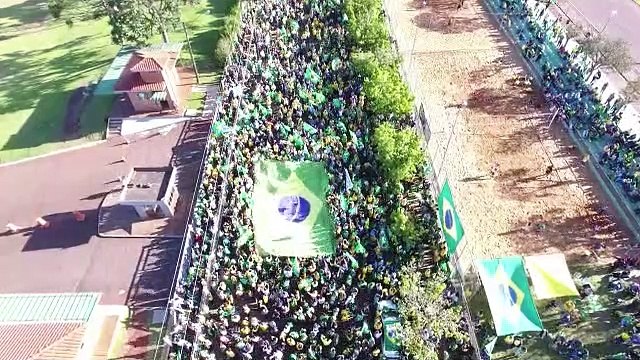 Brasil acima de tudo: Imagens aéreas mostram grande manifestação em Cascavel