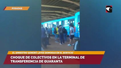 Choque de colectivos en la terminal de transferencia de Quaranta