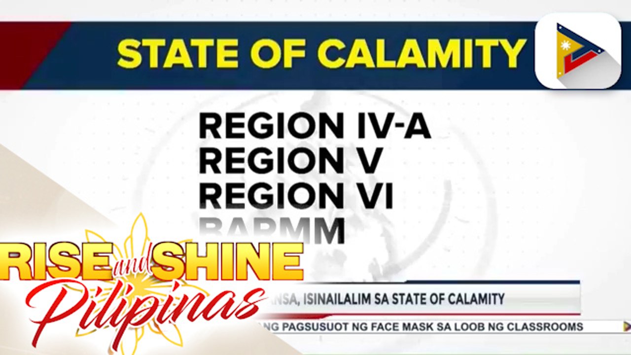 Apat na rehiyon sa bansa, isinailalim sa state of calamity; price control, ipinatutupad sa mga lugar na nasa ilalim ng state of calamity.