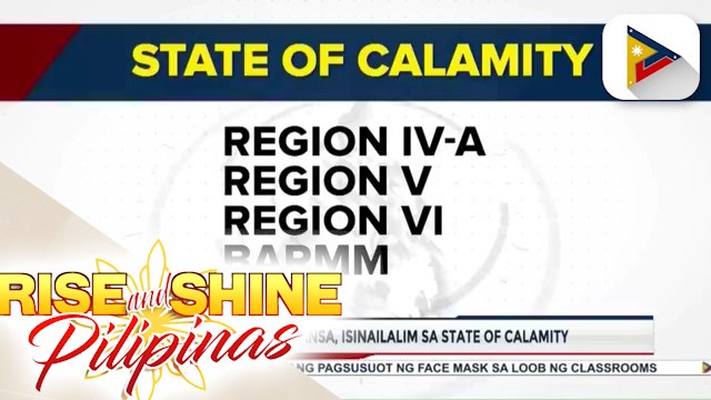 Apat na rehiyon sa bansa, isinailalim sa state of calamity; price control, ipinatutupad sa mga lugar na nasa ilalim ng state of calamity.
