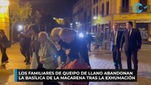 Los familiares de Queipo de Llano abandonan la Basílica de la Macarena tras la exhumación