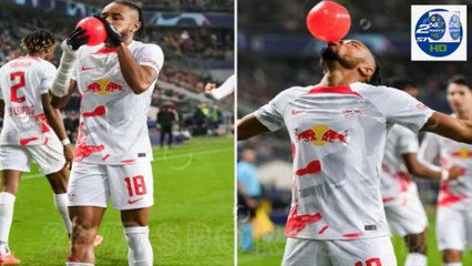 Watch Chelsea Transfer Target Christopher Nkunku Blow up BALLOON in Bizarre Goal Celebration