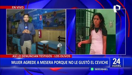 Los Olivos: ¡Indignante! mujer agrede a mesera porque no le gustó el menú que le sirvieron
