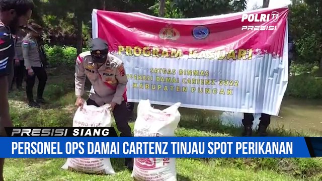 Tinjau Spot Perikanan Milik Warga Binaan Personel Satgas Ops Damai Cartenz Berikan 3 Karung Pakan Ikan