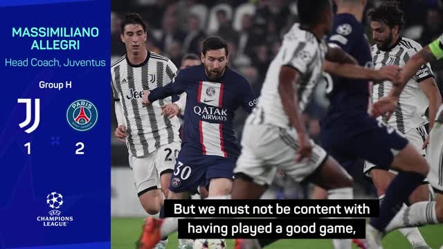 Juve can't be happy with playing well and losing - Allegri