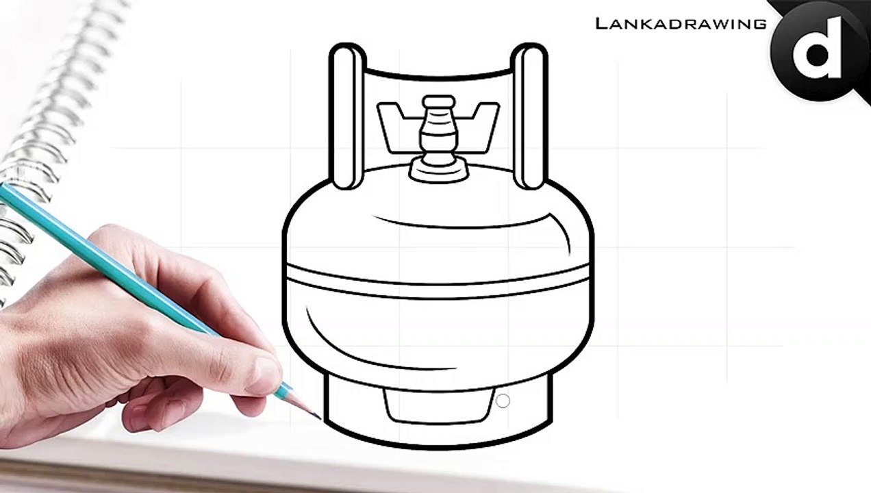 learn to draw a simple gas cylinder for kids