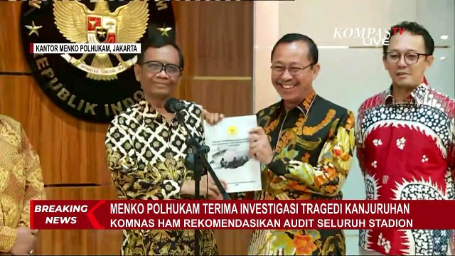 Momen Komnas HAM Serahkan Laporan Investigasi Tragedi Kanjuruhan ke Mahfud MD