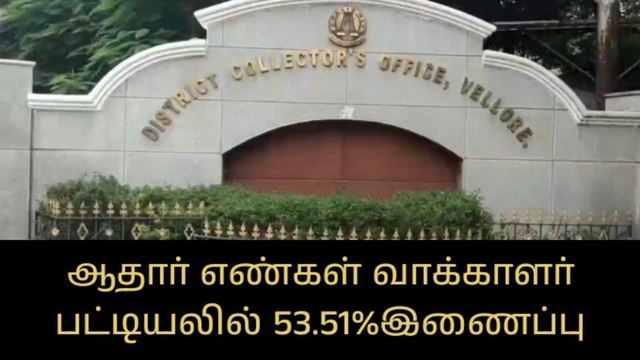 வேலூர்: வாக்காளர் அட்டையுடன் 53% ஆதார் எண் இணைப்பு!