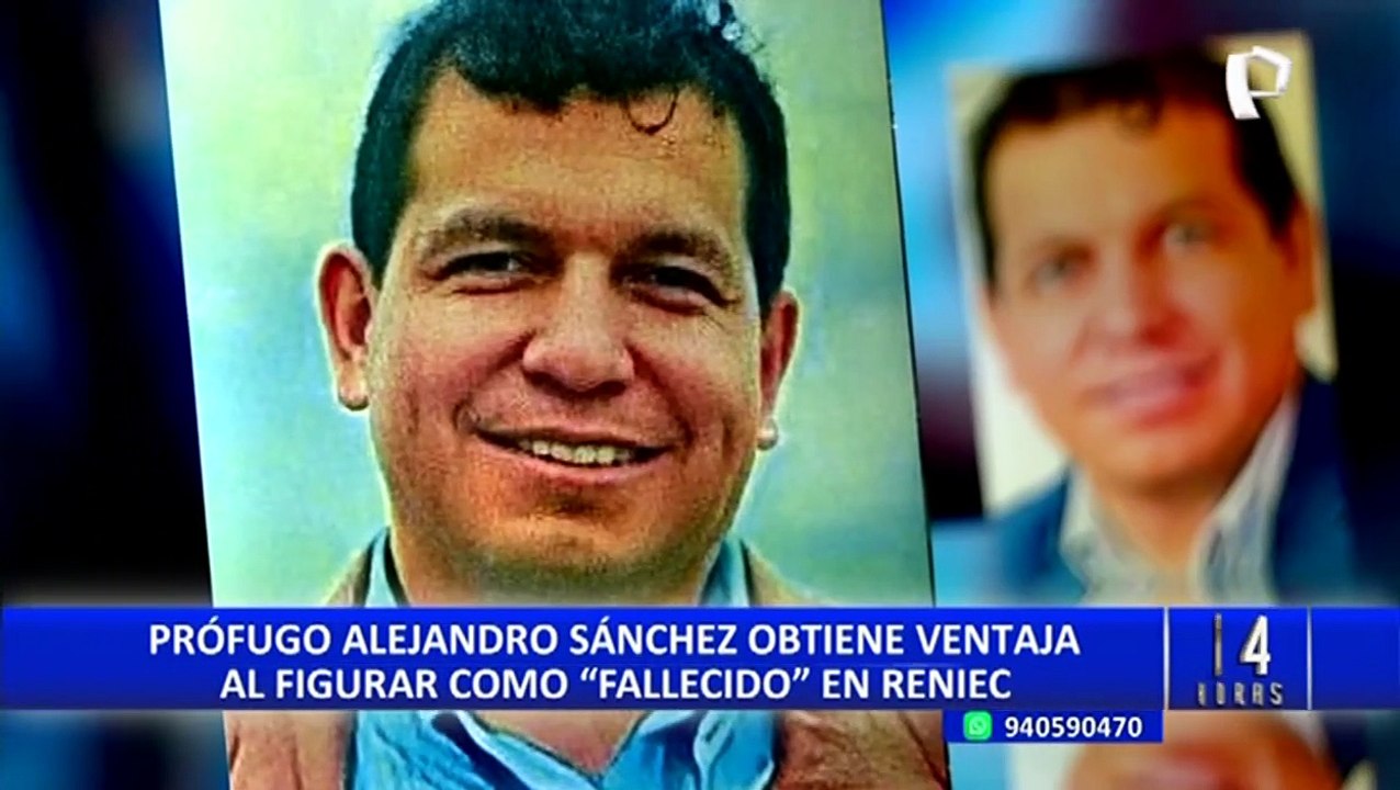 Prófugo Alejandro Sánchez obtiene 'ventaja' al figurar como fallecido en Reniec, según especialista