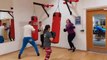 Boxers and kickboxer participants in training for the CALMS Fight night organised by Sport Against Suicide and CALMS in Derry
