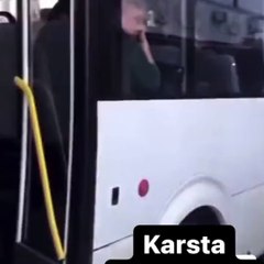 Görüntüler Kars'tan! Atıyla otobüse bindi