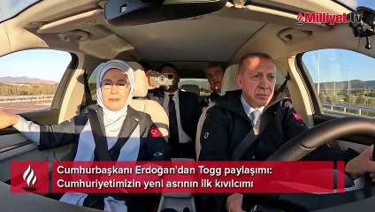 Cumhurbaşkanı Erdoğan'dan Togg paylaşımı: Cumhuriyetimizin yeni asrının ilk kıvılcımı