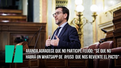 Francisco Aranda agradece que no participe Feijóo como ponente: "Sé que no habrá un WhatsApp de  Ayuso a última hora que nos reviente el pacto"