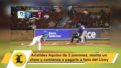 Aristides Aquino da 2 jonrones, monta un show y comienza a pagarle a fans del Licey