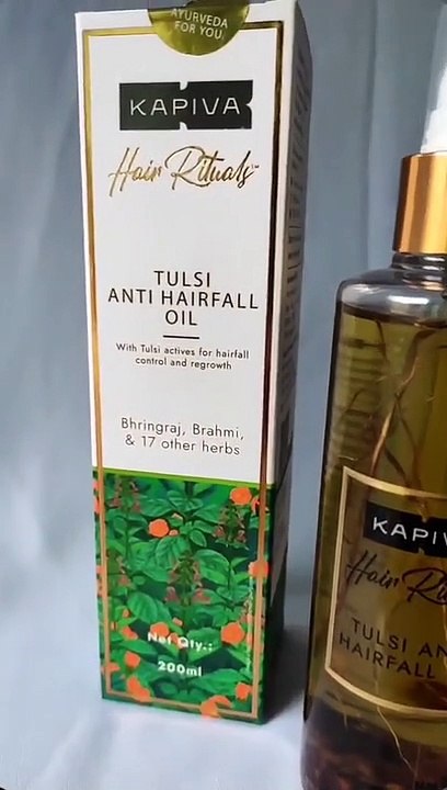 Stop hair loss naturally_ _ Regularly oiling hair and stimulating scalp with finger-tip massage can actually boost hair growth_ _But did you know that _Kapiva_official anti-hair fall  tulsi oil is made with 4000 year old process of Taila Pak(