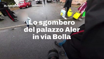 Download Video: Sgombero case Aler in via Bolla a Milano: 156 alloggi, 90 occupati abusivamente