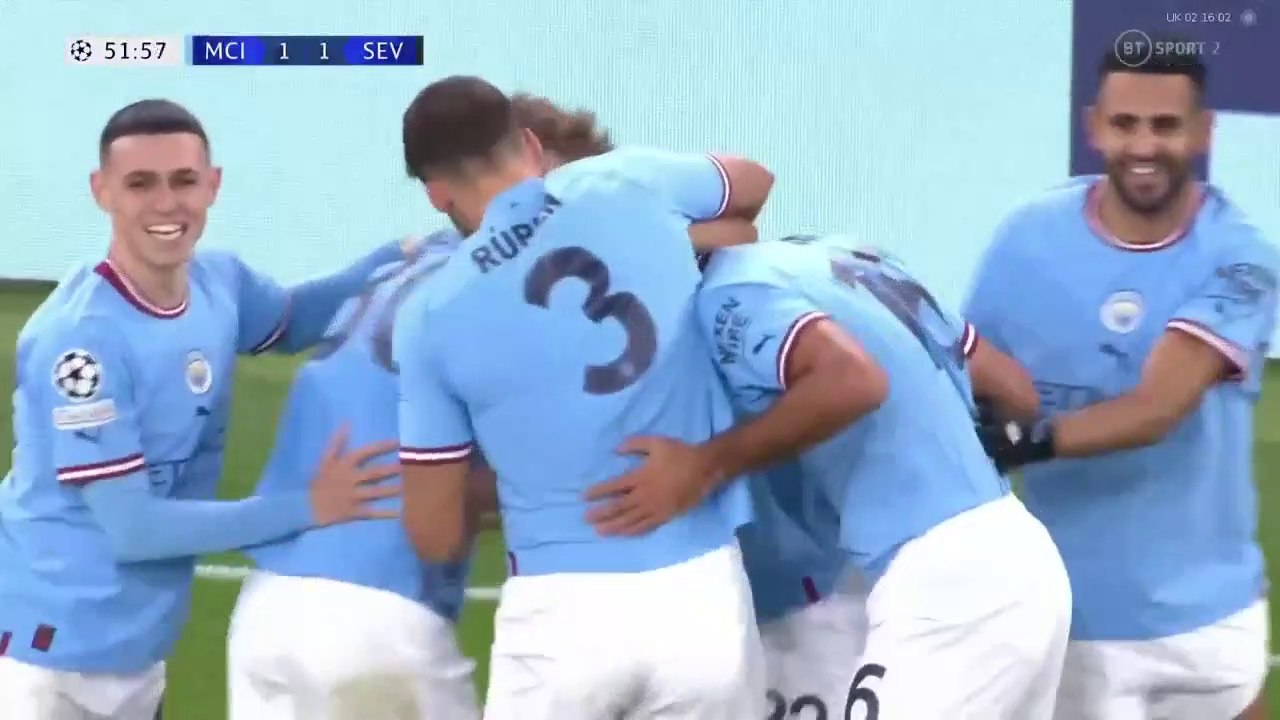 Manchester City vs Sevilla - UEFA CHAMPIONS LEAGUE 2022/2023 Week 6 Closing Group Phase