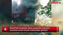 Denizli'de hurdalıkta yangın! Dumanlar gökyüzünü kapladı