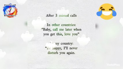 Скачать видео: After 3 missed Calls. in other countries Baby, call me later when you get this, love you. #funny