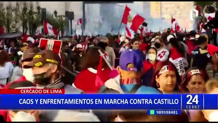 Marcha contra Pedro Castillo: hay dos detenidos por manifestación en Centro de Lima