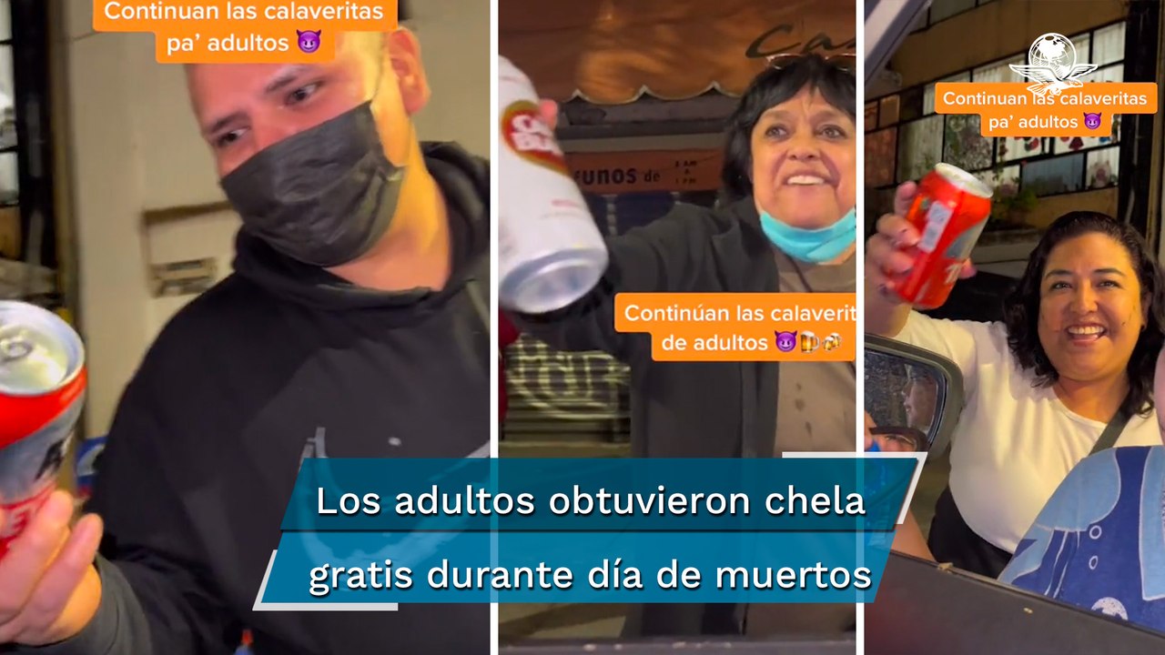 "Calaverita de adulto"; joven regala cervezas y se viraliza en TikTok