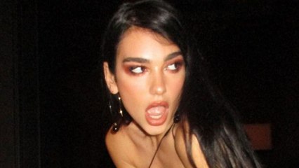 Dua Lipa Wore a Strapless Bodysuit With Nothing But Thigh-High Latex Boots