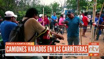 Camiones varados en las carreteras después de diez días de cerco a Santa Cruz