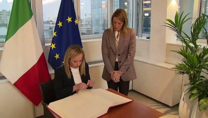 Meloni, incontro con Metsola: "Corriamo per Manovra" - Video