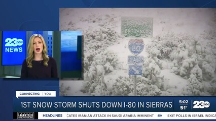1st snow storm of season shuts down I-80 in Sierras