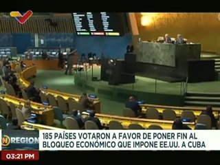185 países aprueban resolución contra el bloqueo de los EE.UU. a Cuba