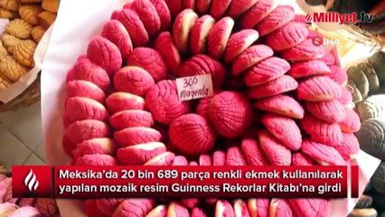 Renkli ekmekten yapılan mozaik resim Guinness Rekorlar Kitabı’na girdi