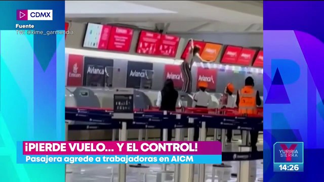 VIDEO: Pasajera agrede a trabajadoras del AICM por perder su vuelo