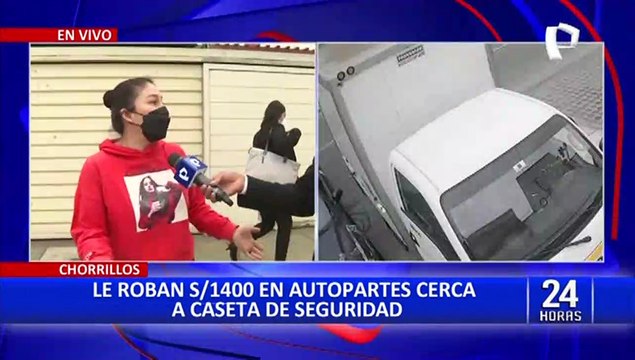Chorrillos: Cámaras de seguridad captan el robo de autopartes valorizadas en S/ 1400