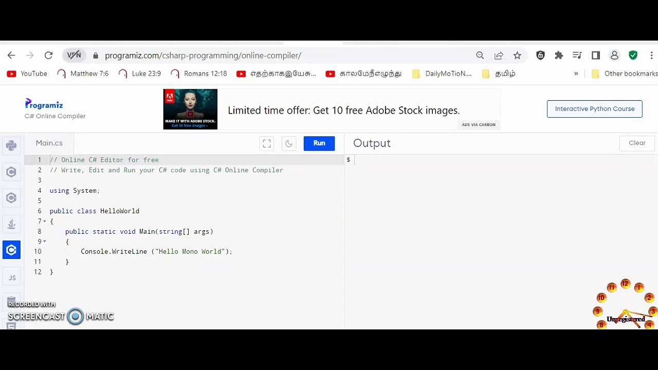 c sharp online compiler plus editor