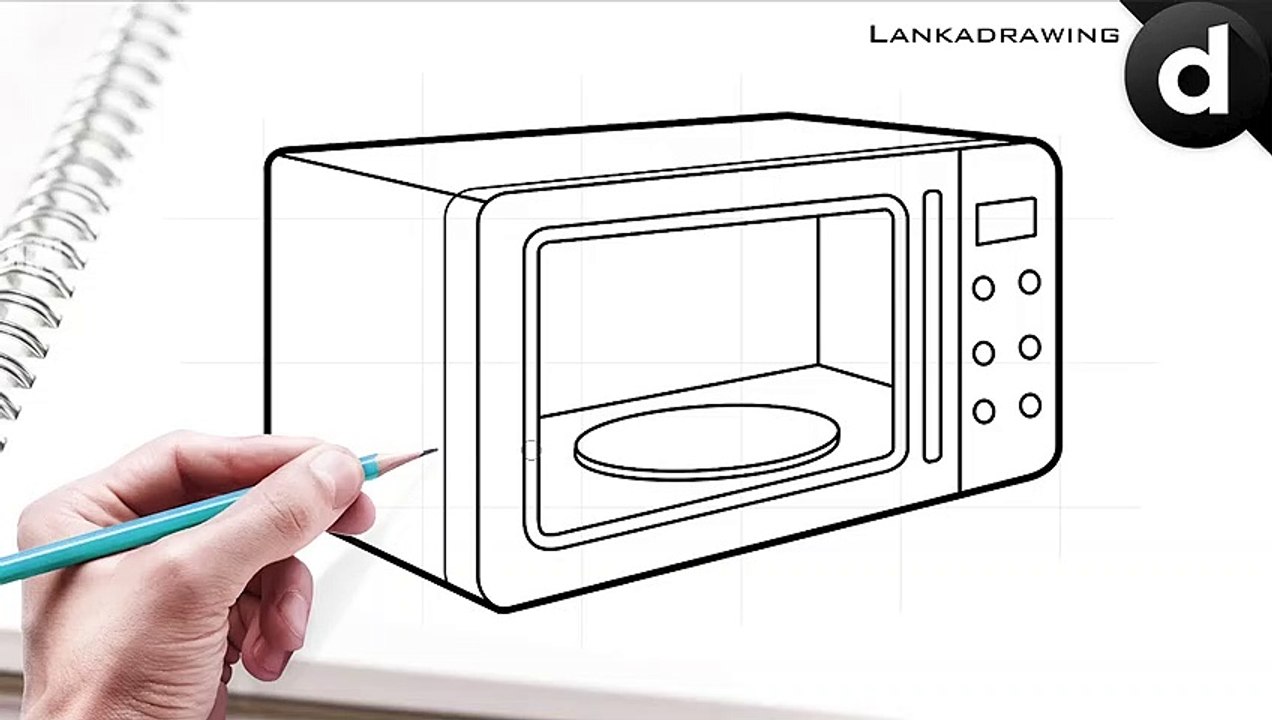 learn to draw an oven for simple cooking