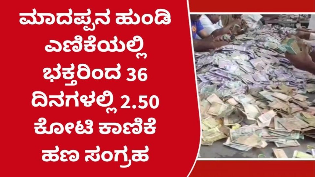 ಹನೂರು: ಮಾದಪ್ಪನ ಹುಂಡಿ ಎಣಿಕೆ, ಭಕ್ತರಿಂದ 2.50 ಕೋಟಿ ಕಾಣಿಕೆ ಹಣ ಸಂಗ್ರಹ