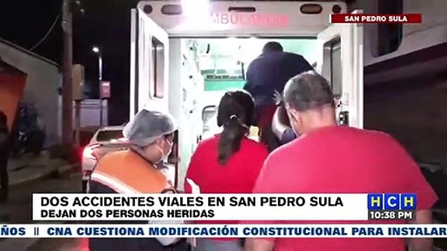 Dos accidentes de tránsito dejan como saldo dos personas heridas y daños materiales en SPS