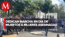 Colectivo Voces de la Ausencia marcha en la CdMx por el día de las muertas