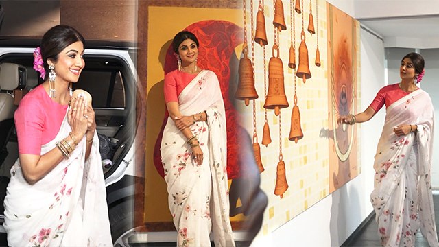 Shilpa Shetty Pink Floral Saree में लगी बेहद खूबसूरत Watch Full Video | Boldsky *Entertainment