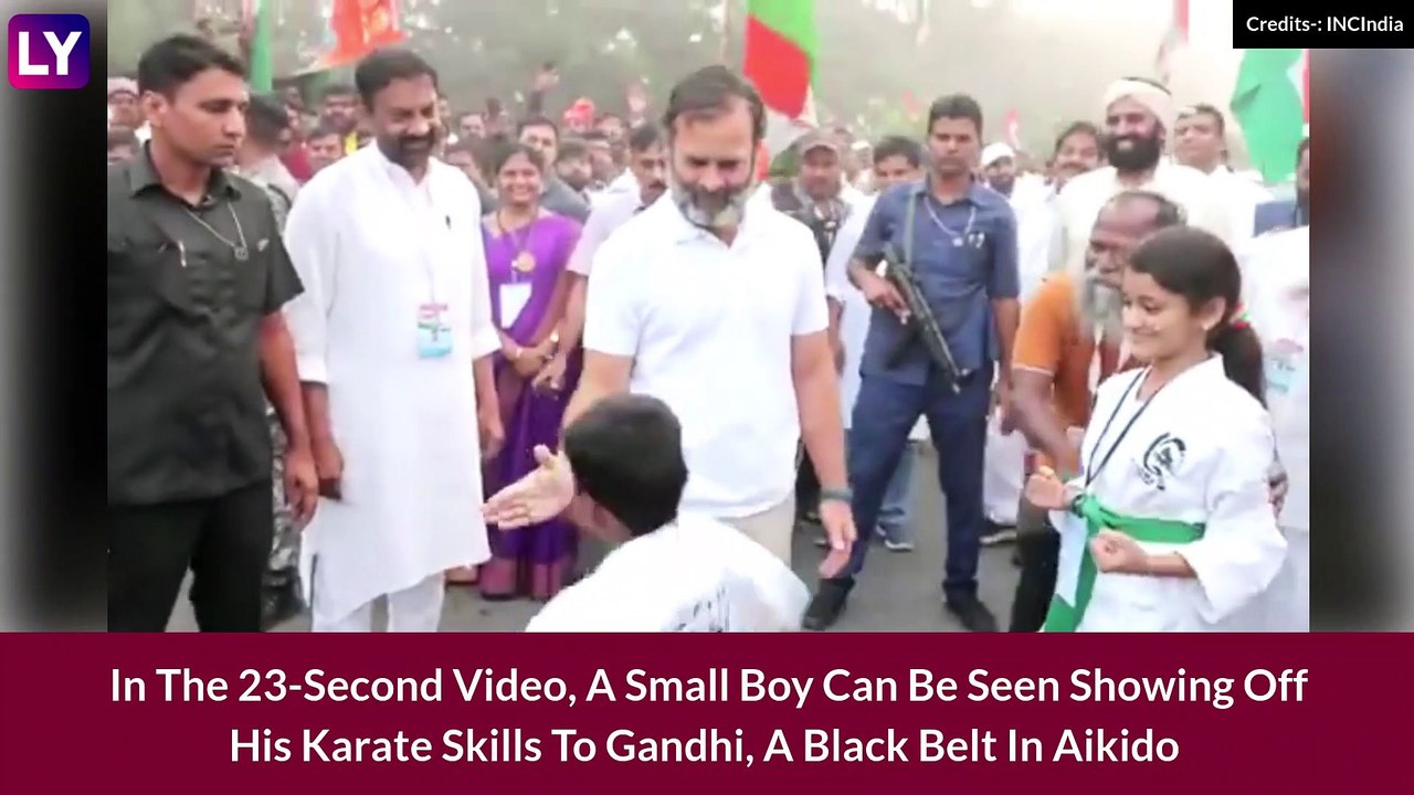 Rahul Gandhi Teaches Kid Right Technique To Punch During Bharat Jodo Yatra; Video Goes Viral